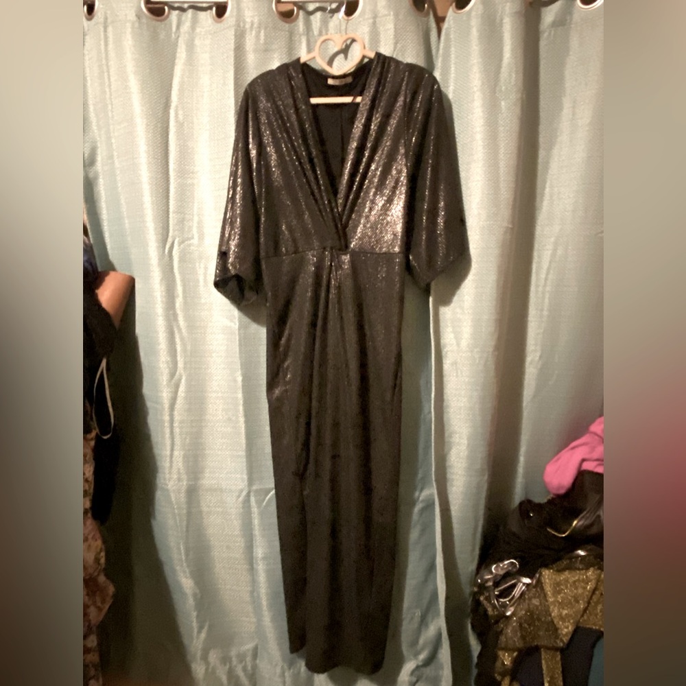 Women’s Zara Trafaluc Metallic black dress Size large